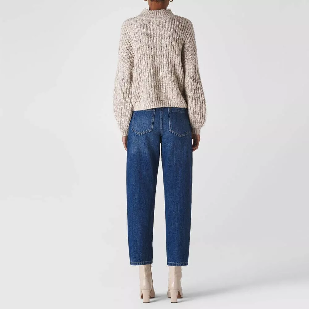 Whistles High Waist Barrel Leg Denim Jeans